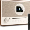 Audizio Lucca stereofoniczne radio DAB z CD, radiem internetowym, BT, MP3 - brązowe one size