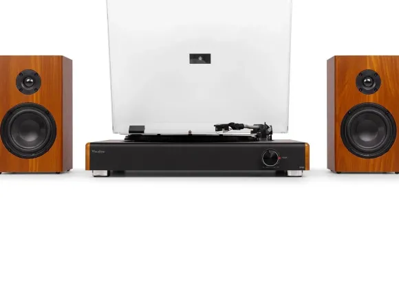Audizio RP337W Vintage gramofon z bezprzewodowymi głośnikami BT Drewno one size