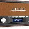 Audizio Foggia stereo z budzikiem DAB+ FM- 50W - brązowy one size
