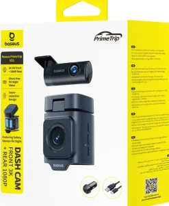 Baseus PrimeTrip VD1 Pro kamera samochodowa 4K+1080p z akumulatorem - czarny