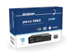 Dekoder dvb-t2 hevc EDISION PICCO T265 naziemnej Odbiornik, DVB-T2 H.265, FTA, Full HD, PVR, USB, HDMI, SCART, S/PDIF, IR, Obsługa USB WiFi, Uniwersalny pilot 2w1