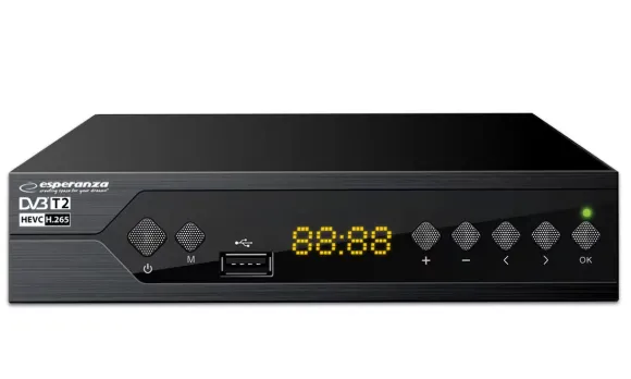 Esperanza Tuner Cyfrowy Dvb-T2 H.265/Hevc Ev107p