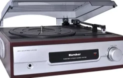 Gramofon Karcher KA 8050 33/45 RPM Paskowy RCA LED