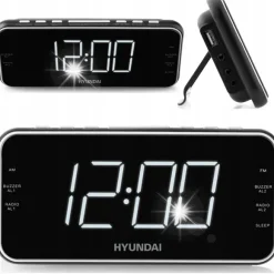 HYUNDAI RAC 521 PLLBCH Czarny FM/AM Budzik Radio Zegar USB