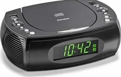 Karcher UR 1308 radiobudzik z odtwarzaczem CD i radiem UKW (pamięć 20 stacji) budzik z podwójnym alarmem, ładowarka USB i funkcja tworzenia kopii zapasowych baterii
