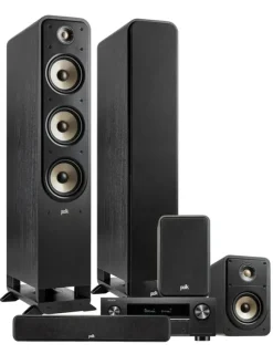 Kino domowe Denon AVC-X3800H + Polk Audio ES60/ES15/ES35C — Kino domowe 5.0 z Dolby Atmos, Kolor: Biały