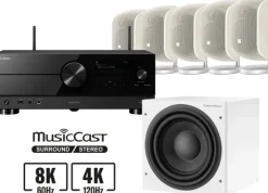 Kino domowe Yamaha RX-A2A + 5 x M-1 + ASW 610 Biały
