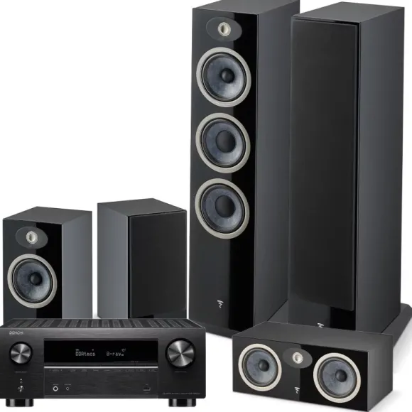 Kino domowe Kino domowe: Denon AVR-X2800H + Focal THEVA N2/N1/CENTER, Kolor: Dark Wood
