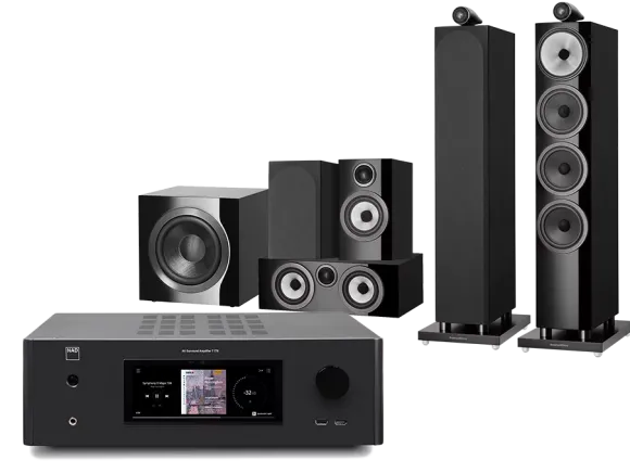Kino domowe NAD T 778 (czarny) + 702 S3 + 707 S3 + HTM72 S3 + DB4S (czarny)