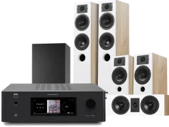 Kino domowe NAD T758 V3i (czarny) + Diva 5 (dąb) +Diva 3 (dąb) + Diva 7 (dąb) + Basso 880 (czarny)