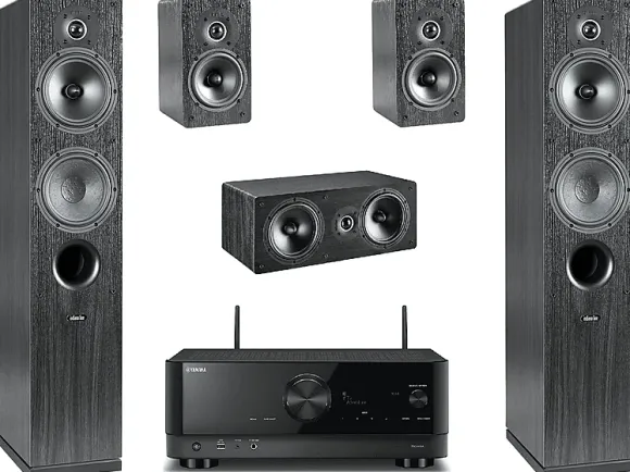 Kino domowe YAMAHA MusicCast RX-V4A + Indiana Line Tesi 561/241/761 Czarny