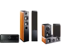 Kino domowe Yamaha MusicCast RX-V4A (czarny), Indiana Line Nota 5.0 - 550 X/740 X/240 X (orzech)