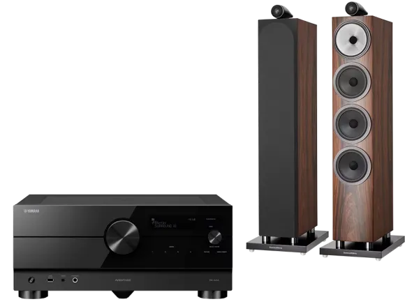 Kino domowe Yamaha RX-A4A (czarny) + 702 S3 (mokka)