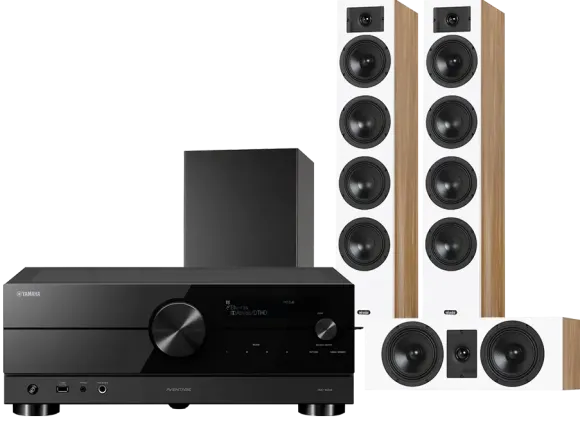 Kino domowe Yamaha RX-A2A (czarny) + Diva 6 + 7 (dąb) + BASSO 880 (czarny)