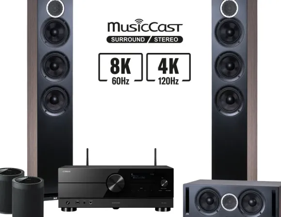 Kino domowe Yamaha RX-A2A + Debut Reference F5 + Debut Reference C5 + 2x MusicCast 20