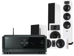 Kino domowe Yamaha RX-V6A (czarny) + Tesi 6 + 2 + 7 (biały)