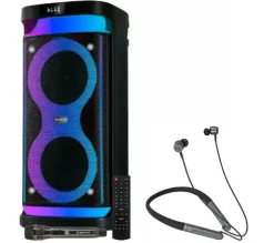 Manta SPK0601B100 ARGOS 100W Bluetooth Mikrofon Karaoke Czarny + Słuchawki MNH02