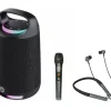 Manta SPK330B OTUS 120W Bluetooth Mikrofon Karaoke Czarny + Słuchawki MNH02