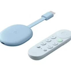 Odtwarzacz multimedialny GOOGLE Chromecast 4K Jasnoniebieski