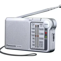Panasonic RF-p150deg-S futerał na radio z paskiem do noszenia na ramieniu, działa na baterie Srebrny RF-P150DEG-S