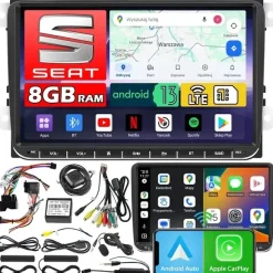Radio Nawigacja Android Seat Leon Toledo Altea Alhambra 8gb 2din Bluetooth