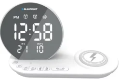 Radiobudzik FM z ładowarką indukcyjną LED USB Blaupunkt CR85WH CHARGE