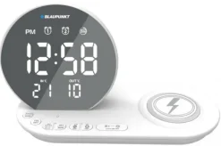 Radiobudzik FM z ładowarką indukcyjną LED USB Blaupunkt CR85WH CHARGE
