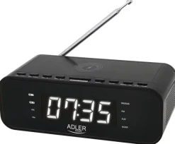 Radiobudzik z ładowarką bezprzewodową Adler AD 1192B Bluetooth AUX - czarny