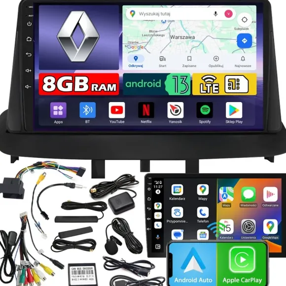 Radio samochodowe NCS ZQ9 RENAULT MEGANE 3 III 2008-2014 Android 8GB LTE