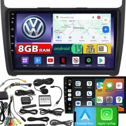 Radio samochodowe NCS ZQ9 VOLKSWAGEN POLO 5 V 2009-2017 Android 8GB LTE