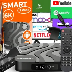 Retoo SMART TV BOX T95MAX ANDROID 9 64BIT 6K WIFI HDR USB 3.0 + PILOT KABEL HDMI