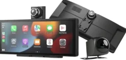 Samochodowy ekran multimedialny DS1020 DVR Carplay/Android Auto-dwie kamery