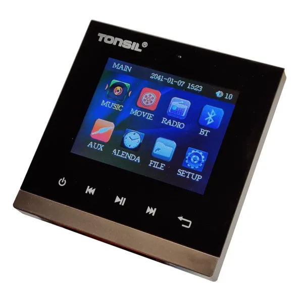 Tonsil odtwarzacz ścienny ws-35, 2 x 20w, bluetooth, microsd, fm, aux