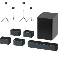Ultimea Poseidon D80 Boom 7,1 Soundbar + 2 Pairs * Steady 300 Speaker Stands, Dolby Atmos, 500W Peak Power