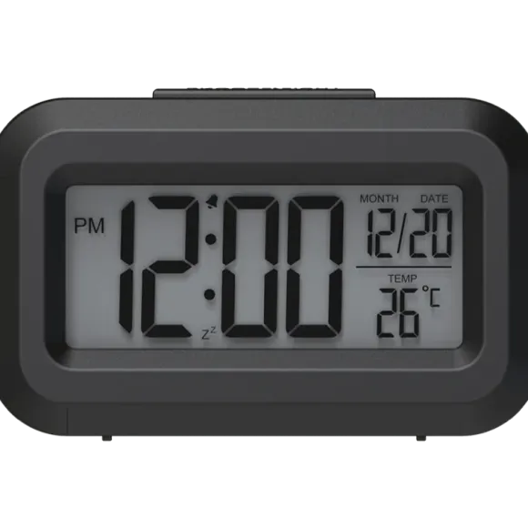 WG Budzik DigiTherm z wewnętrznym termometrem Czarny